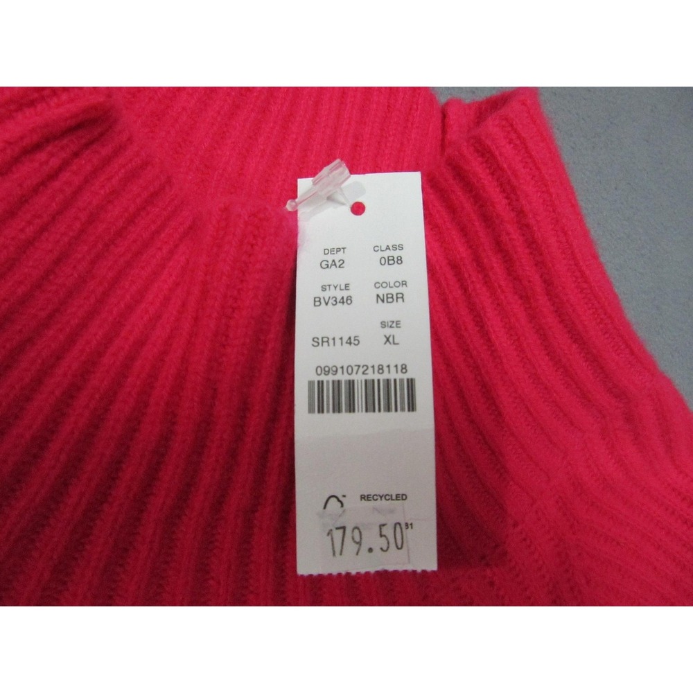 J.Crew Sweater Womens XL Pink Cashmere Mock Neck Pullover Ribbed Fair Trade Cert - Picture 3 of 15